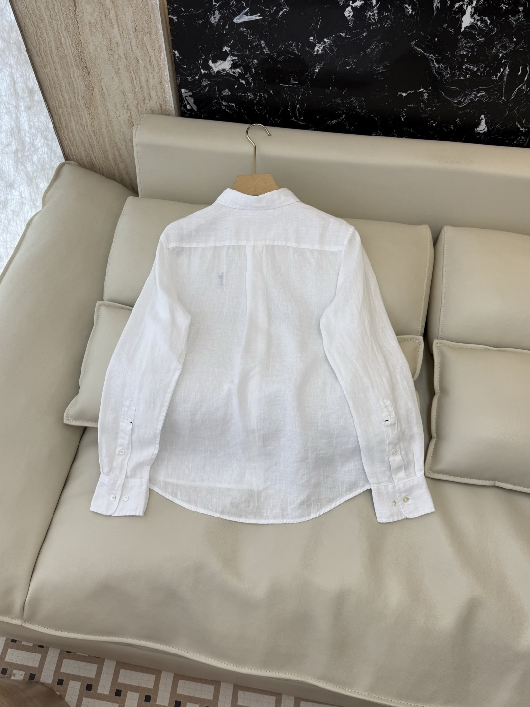 CX0231#新款衬衫⚠️工厂特批‼️Polo 绣花小logo 100% 亚麻 长袖衬衫 粉色 黄色 白