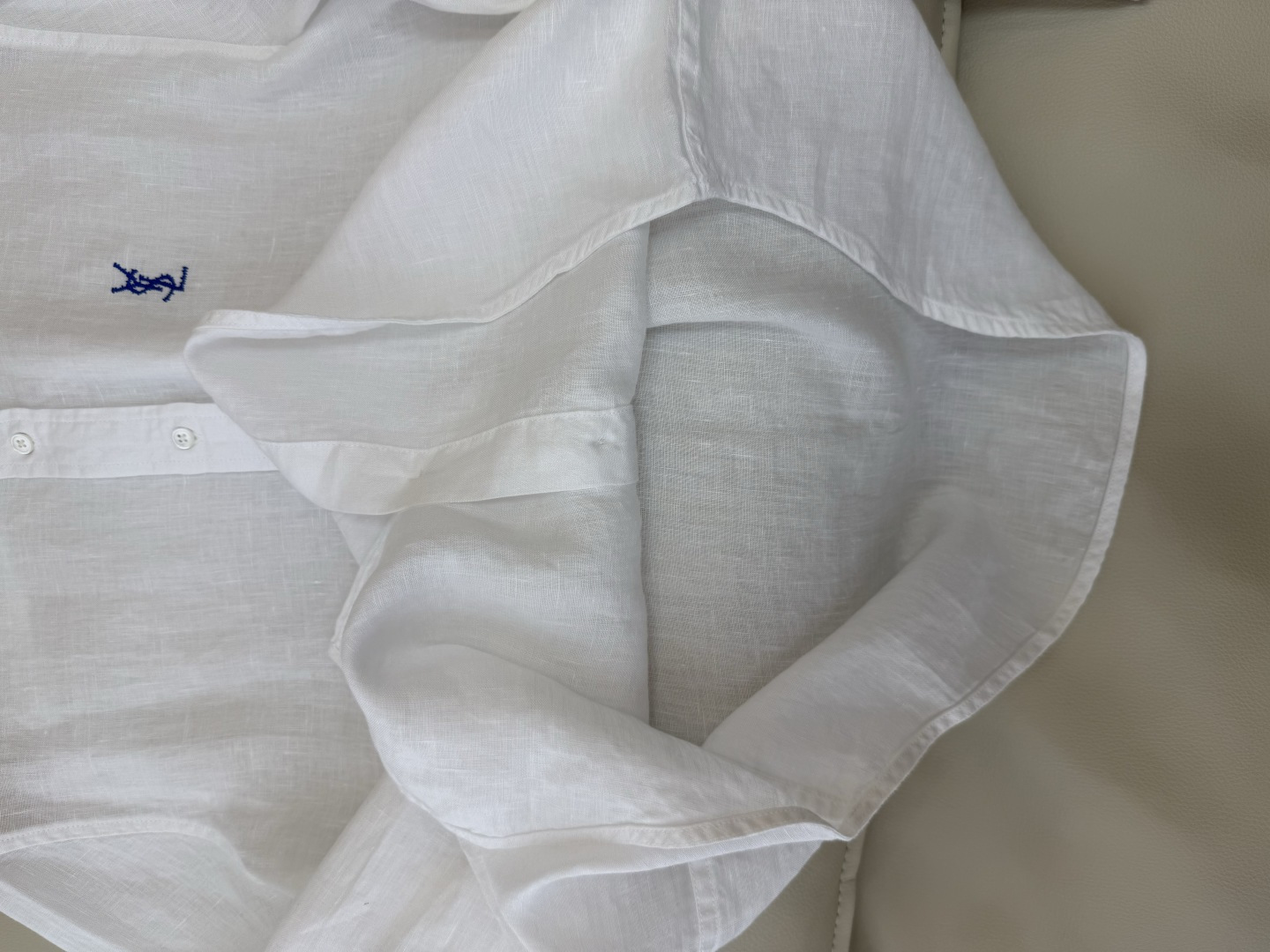 CX0231#新款衬衫⚠️工厂特批‼️Polo 绣花小logo 100% 亚麻 长袖衬衫 粉色 黄色 白