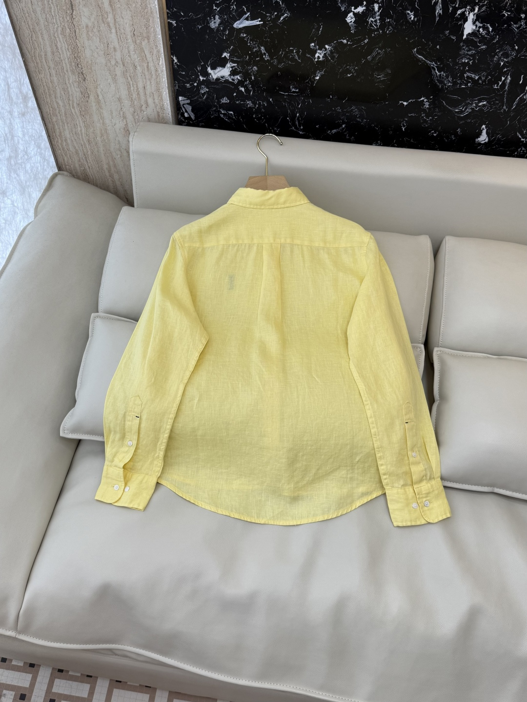 CX0231#新款衬衫⚠️工厂特批‼️Polo 绣花小logo 100% 亚麻 长袖衬衫 粉色 黄色 白