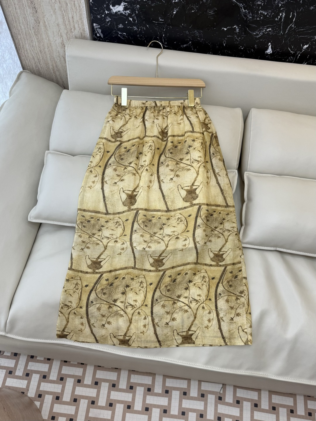 NO:829965,YJJ031# New Skirt Factory P 50 Tencel 50 Linen Printed Long Skirt S-XL, Women's Clothing, Skirts,19860909YJJ031#新款半裙工厂P 50 天丝 50亚麻 印花长半裙 S-XL,女装,skirts,,Women's clothing
