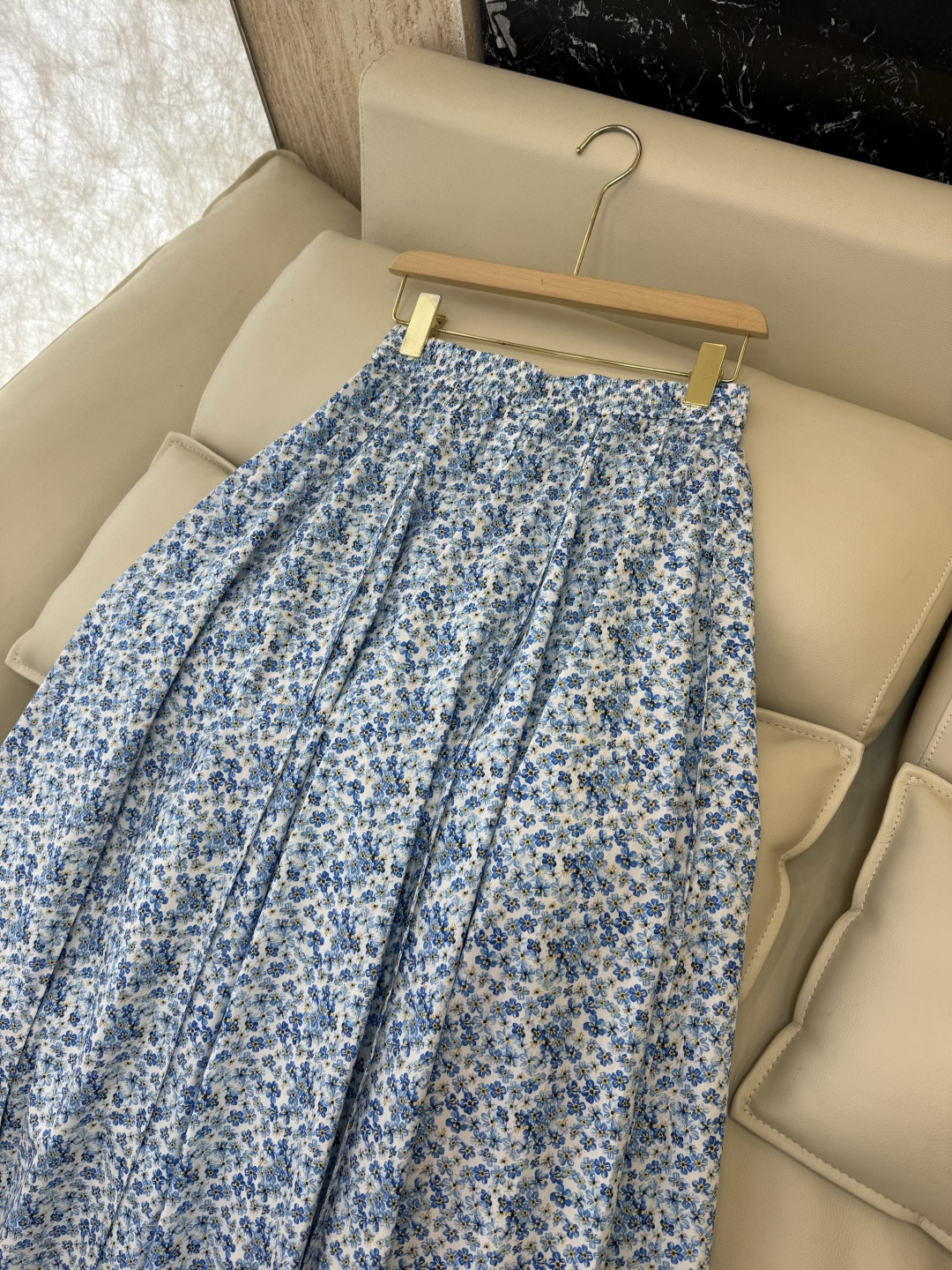 YJJ028#新款半裙⚠️工厂特批‼️100% 棉 超大摆 印花长半裙 两色 S-XL