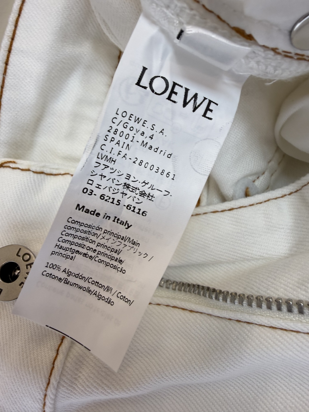 AW080#新款牛仔裤⚠️工厂特批‼️Loewe 牛仔九分裤 蓝色 米白色 26/27/28/29/30