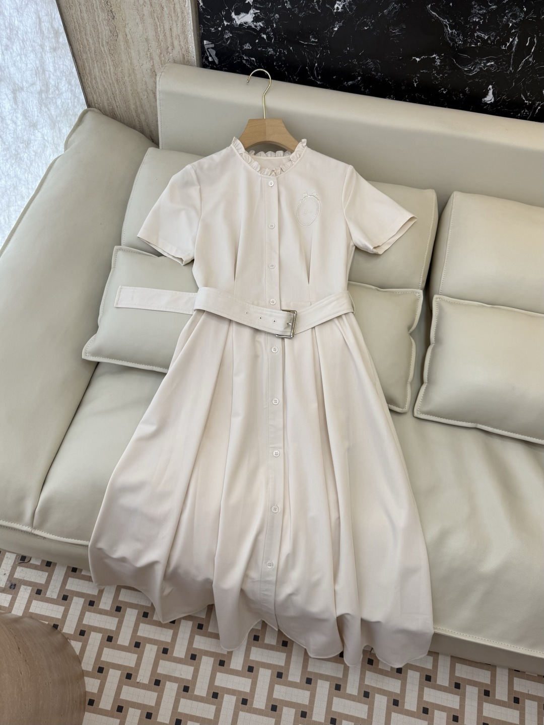 NO:855168,AW090# New dress P Dior embroidered logo short-sleeved slim dress black apricot 36/38/40, Dior-clothing, dior, dior, skirts, T-shirt,19860909AW090#新款连衣裙P Dior 绣花logo 短袖修身连衣裙 黑色 杏色 36/38/40,迪奥-服装,dior,dior,skirts,T-shirt,,Women's clothing