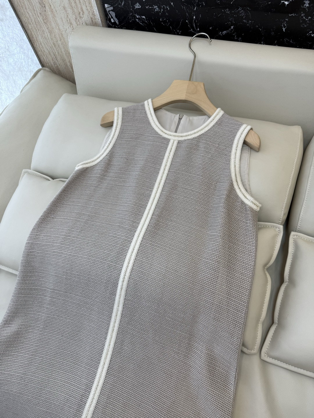QD8133#新款连衣裙⚠️‼️Loro piana 90% 亚麻 撞色边 无袖 连衣裙 S-XL