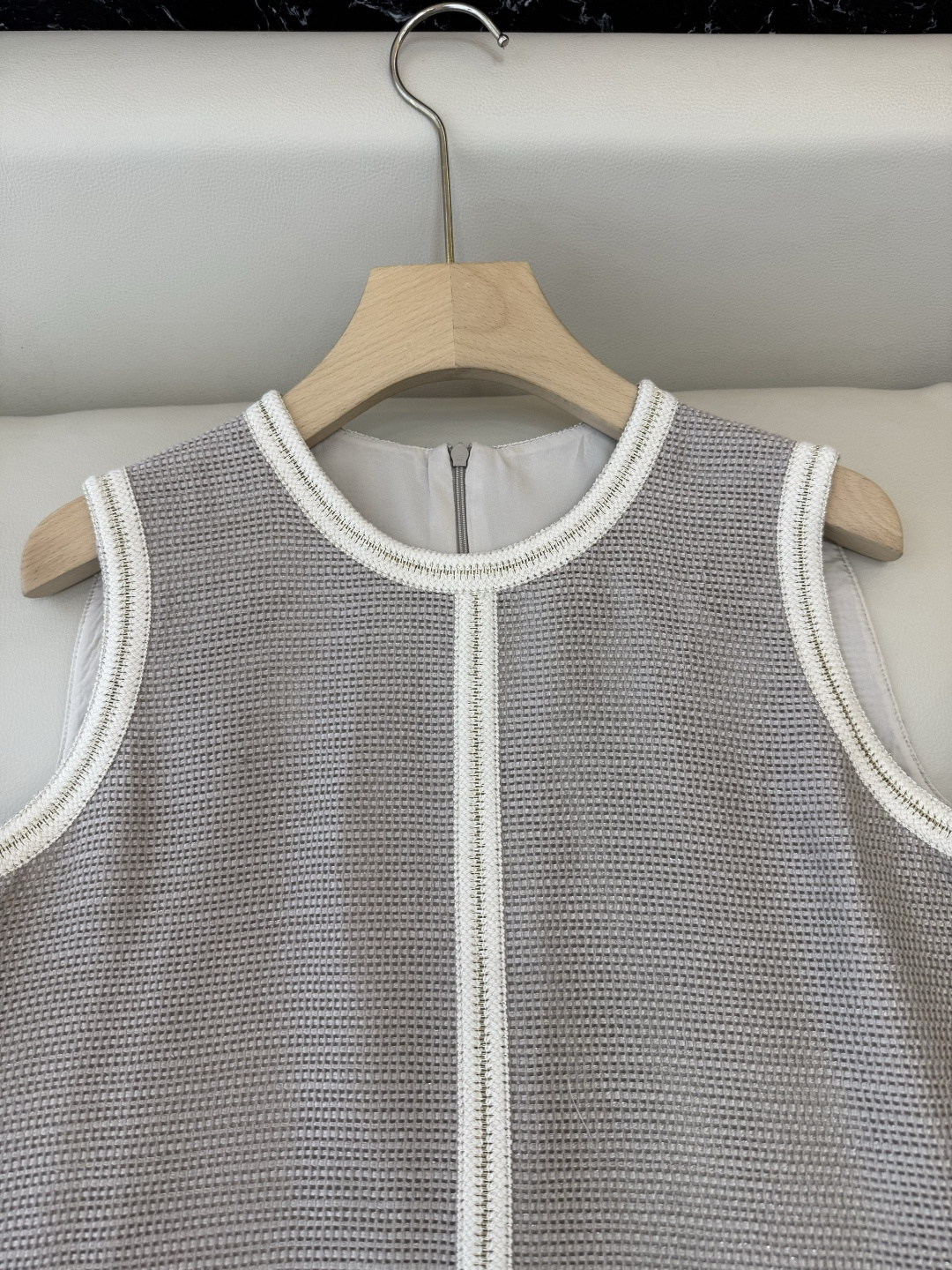 QD8133#新款连衣裙⚠️‼️Loro piana 90% 亚麻 撞色边 无袖 连衣裙 S-XL