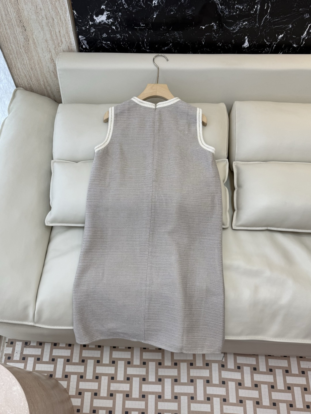 QD8133#新款连衣裙⚠️‼️Loro piana 90% 亚麻 撞色边 无袖 连衣裙 S-XL