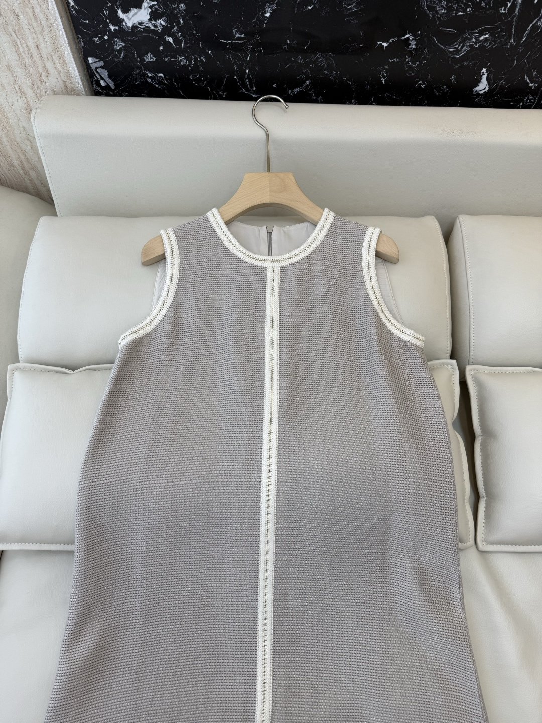 QD8133#新款连衣裙⚠️‼️Loro piana 90% 亚麻 撞色边 无袖 连衣裙 S-XL