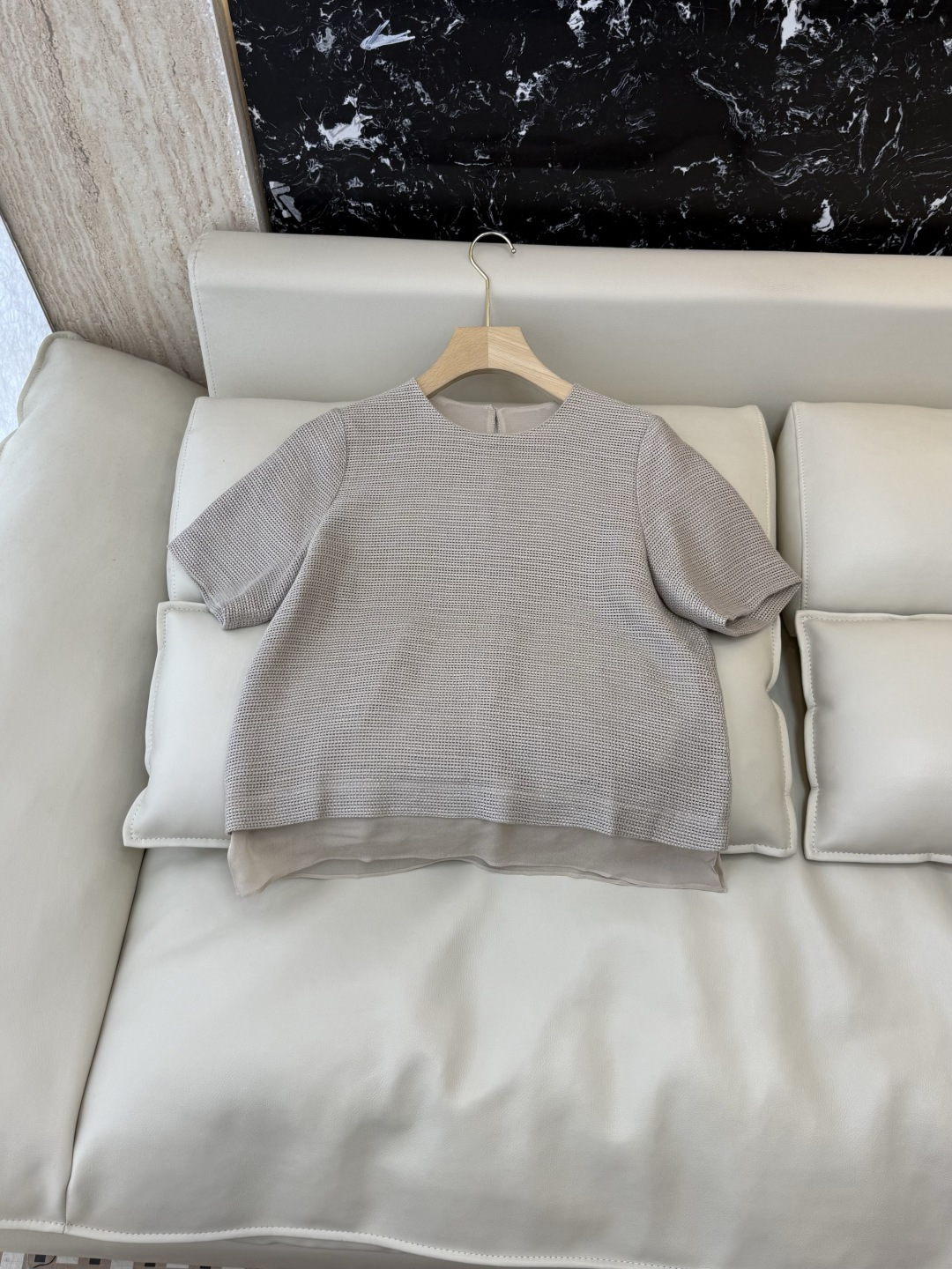 QD8131#新款套装⚠️🌾Loro piana 90% 亚麻 短袖上衣➕半裙套装 S-XL