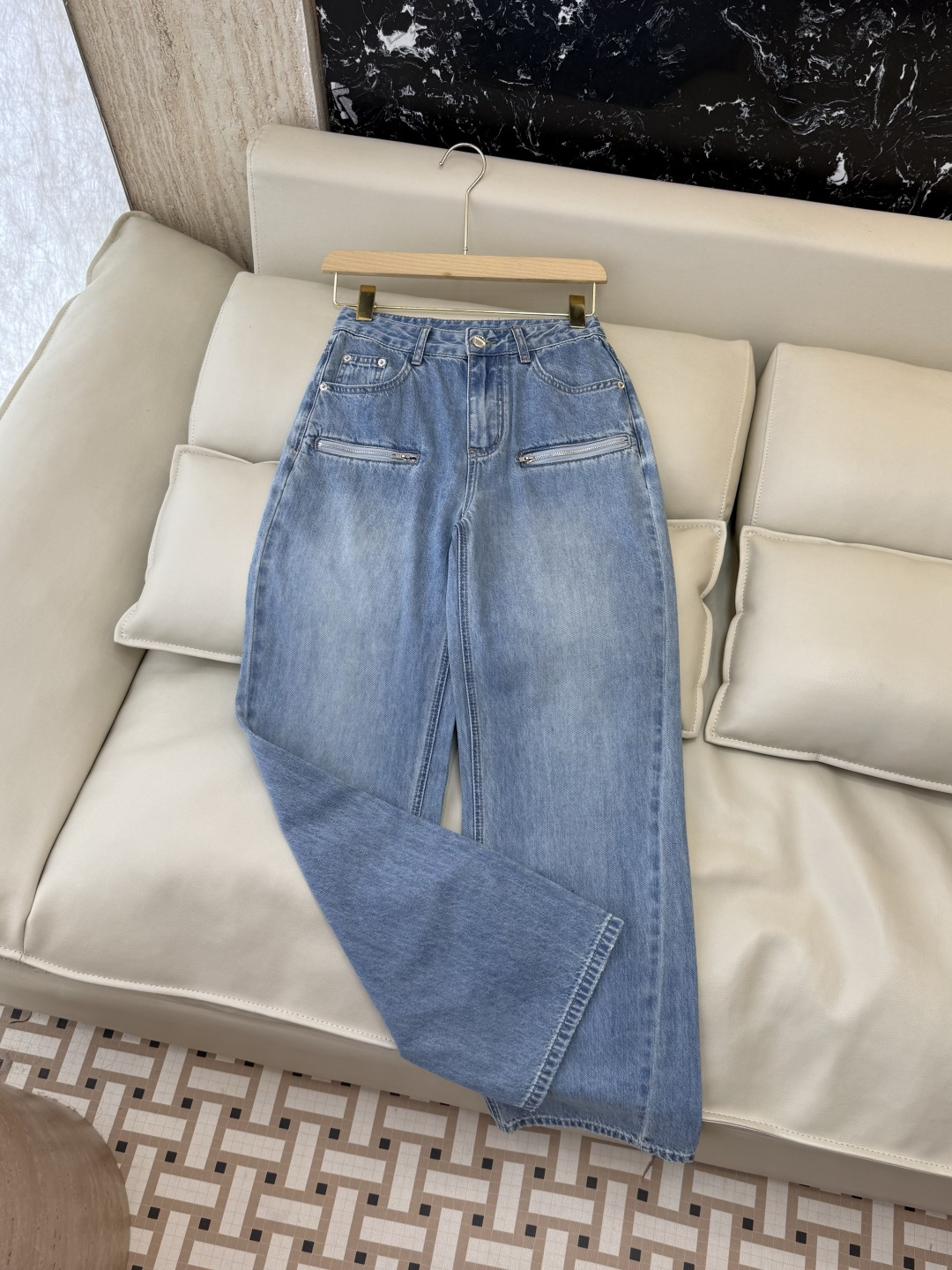 AW092#新款牛仔裤⚠️工厂特批‼️alexanderwang 大王 牛仔裤 蓝色 26/27/28/