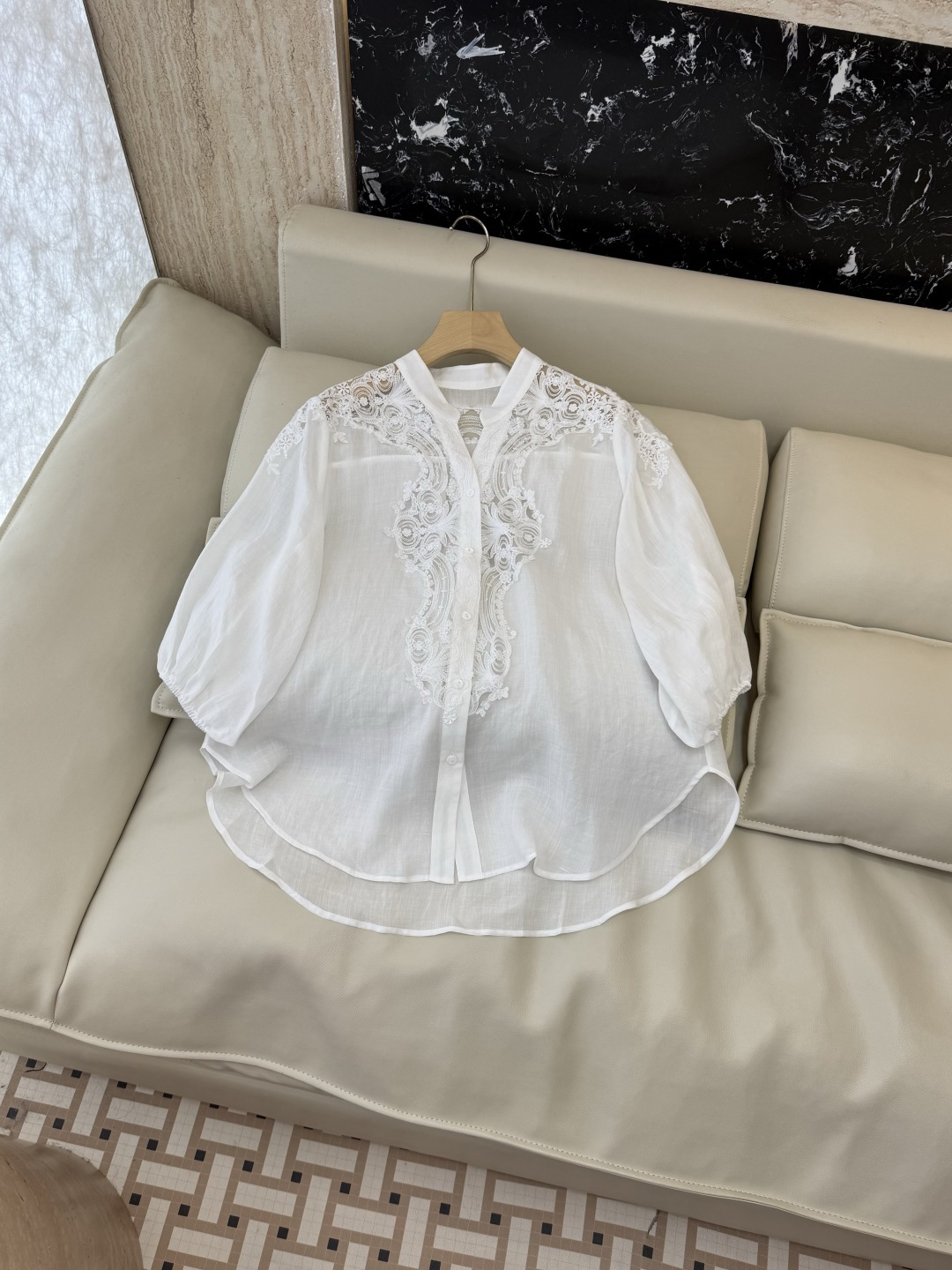 NO:857220,XM019# New shirt P zimm lace hollow embroidery top shirt white SML XL, Zimmerman-clothing, shirts,19860909XM019#新款衬衫P zimm 蕾丝镂空绣花 上衣衬衫 白色 SML XL,兹默曼-服装,shirts,,Women's clothing