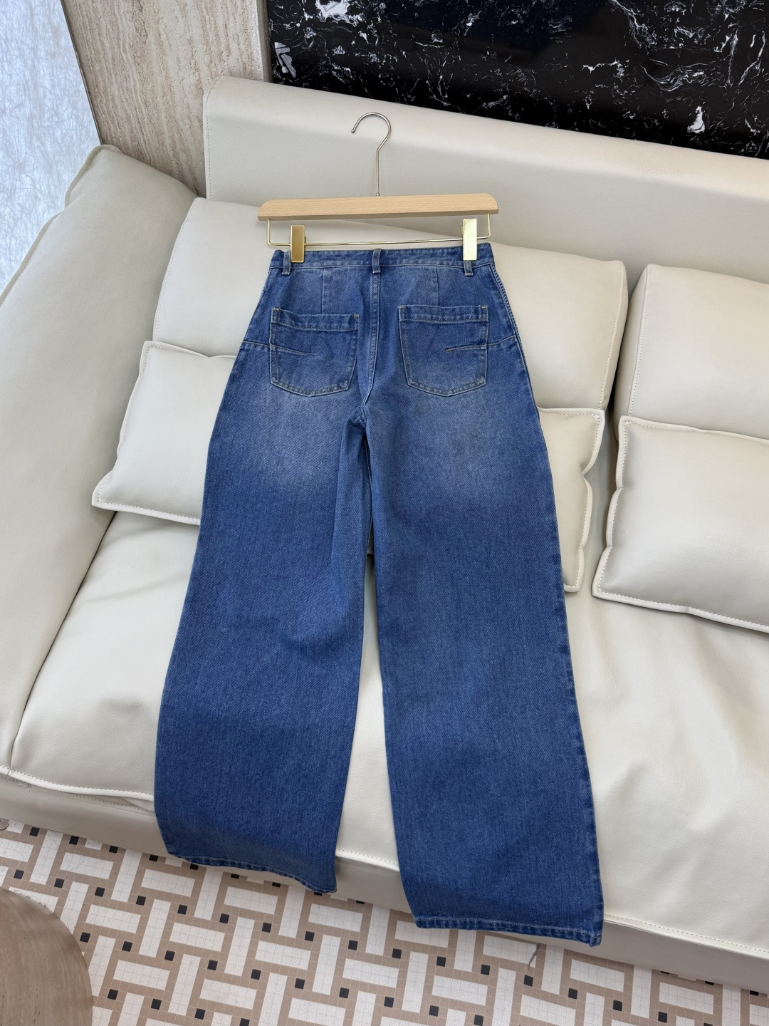 GU091#新款牛仔裤⚠️工厂特批‼️Dior 拼色印花字母牛仔长裤 36/38/40