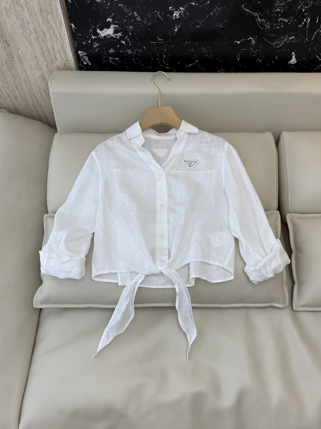 NO:857102,CY0139# New shirt PR triangle logo linen long-sleeved shirt white pink blue SML, Prada-clothing, prada, shirts,19860909CY0139#新款衬衫 PR 三角标 亚麻 长袖衬衫 白色 粉色 蓝色 SML,普拉达-服装,prada,shirts,,Women's clothing