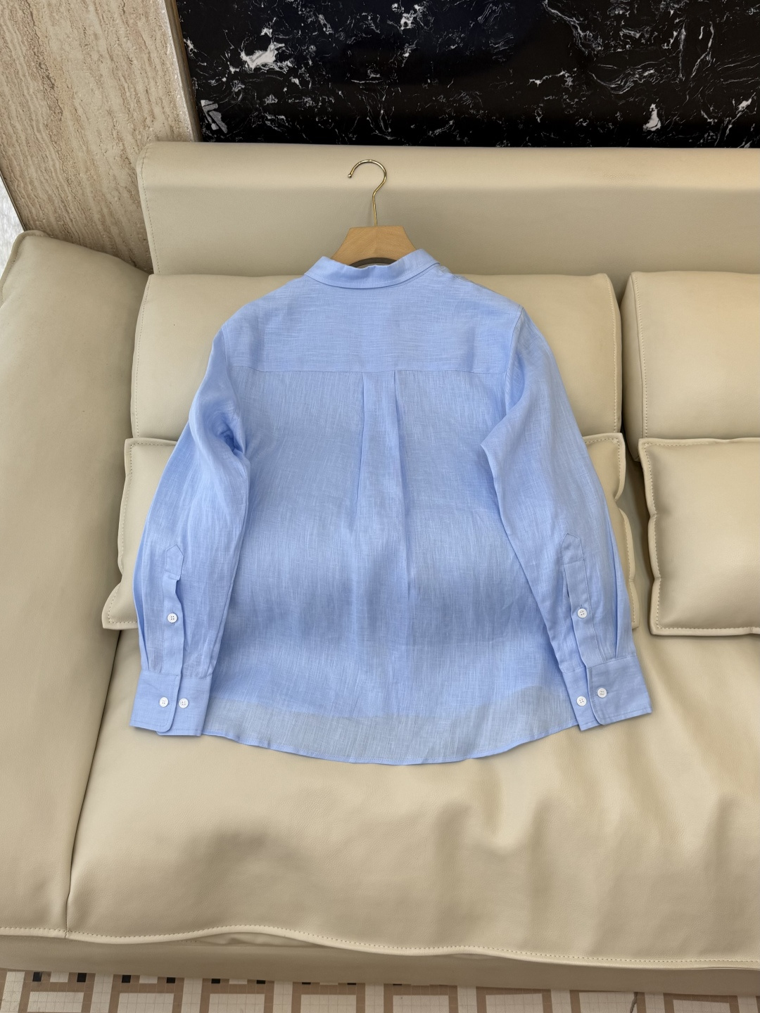 CY0136#新款衬衫⚠️🌾PR 三角标 100%亚麻 长袖衬衫 白色 黄色 粉色 蓝色 SML
