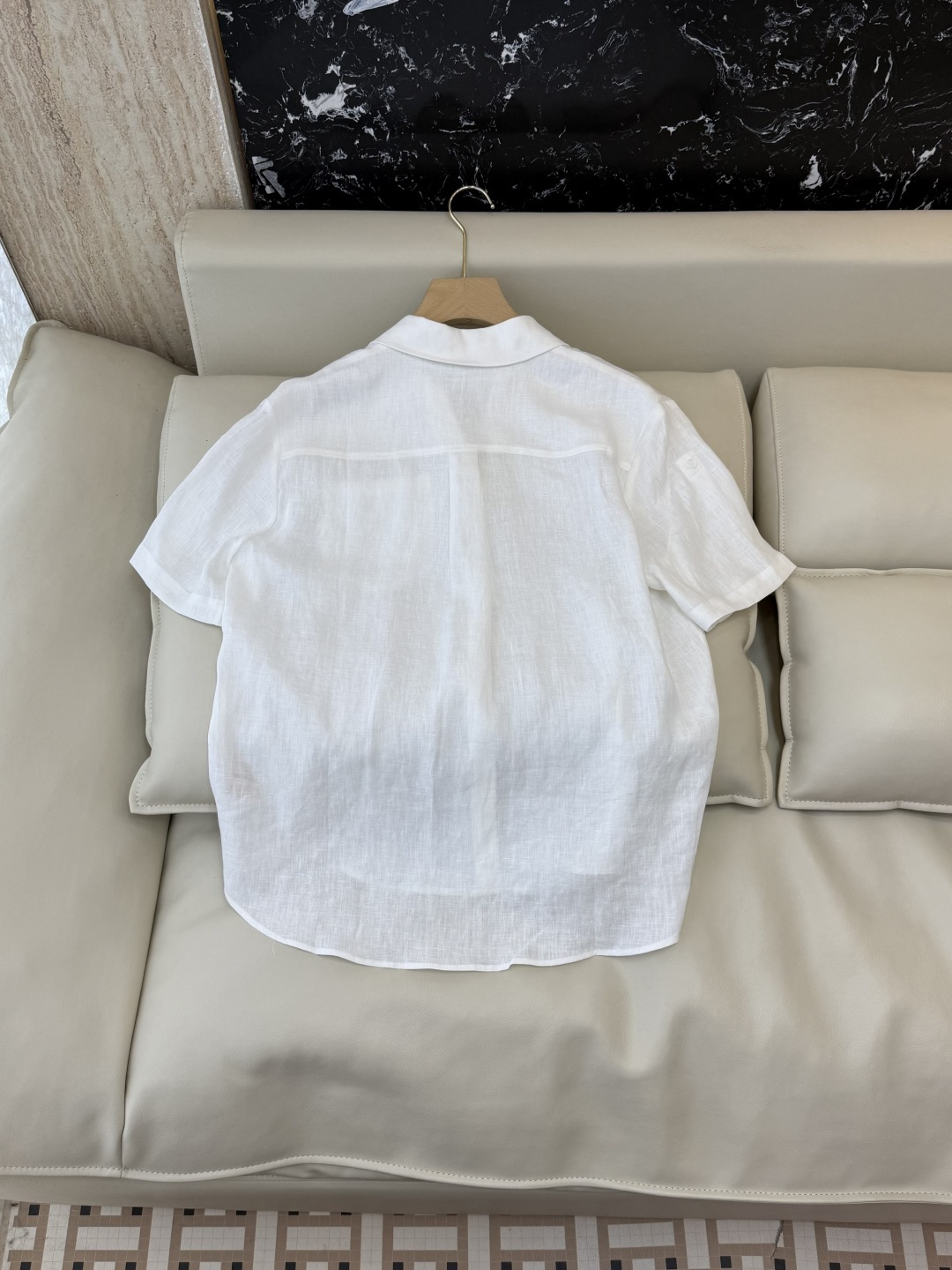 BS1209#新款上衣⚠️🌾100%亚麻 短袖衬衫白色 S-XL
