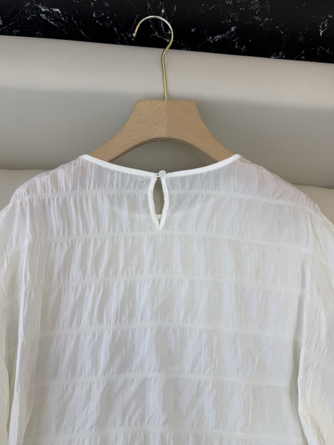 BS1187#新款上衣⚠️🌾泡泡袖 87%真丝上衣 米色 S-XL