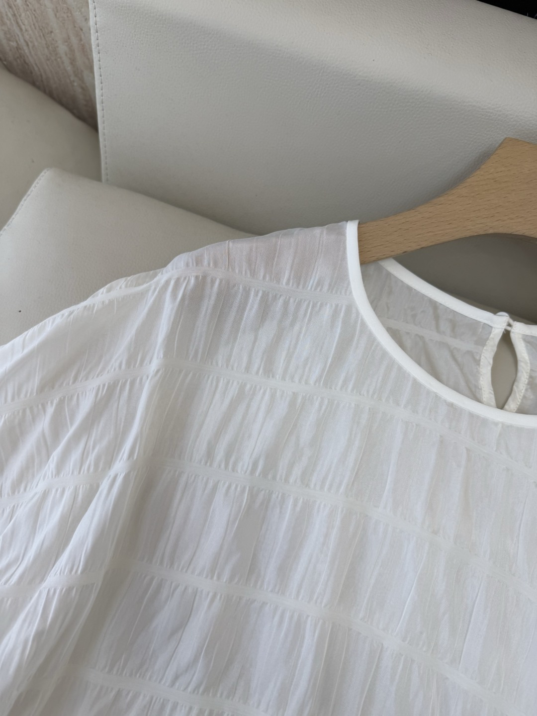 BS1187#新款上衣⚠️🌾泡泡袖 87%真丝上衣 米色 S-XL