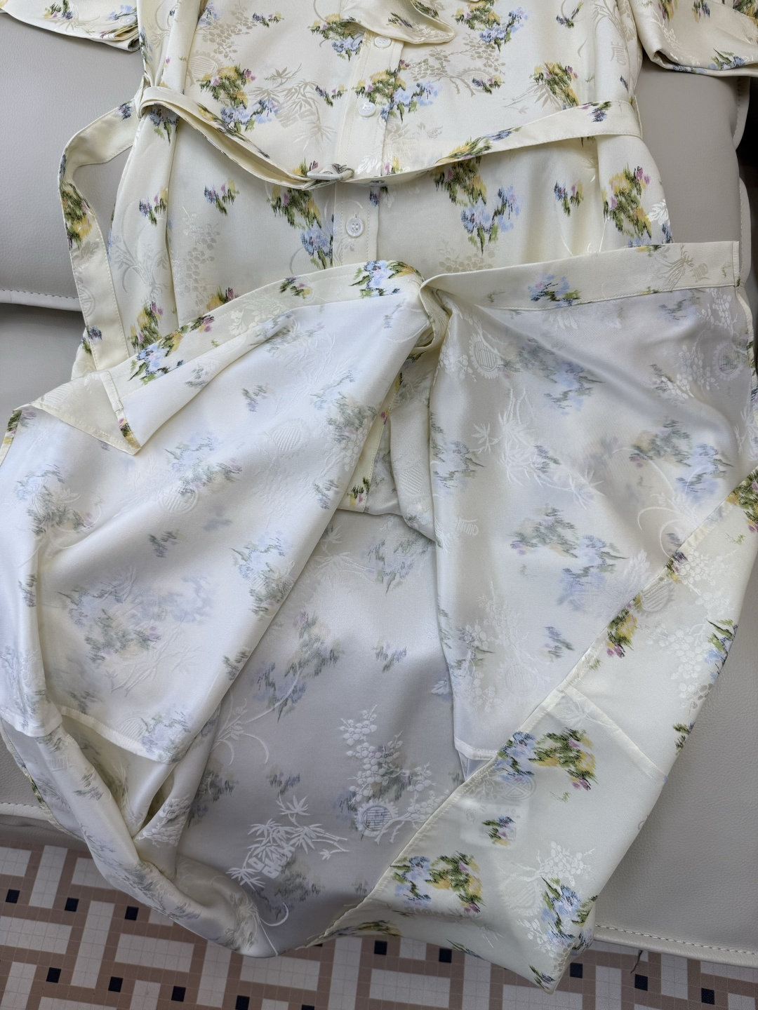BS1207#新款连衣裙⚠️🌾Dior 100% 真丝印花短袖 连衣裙 36-42