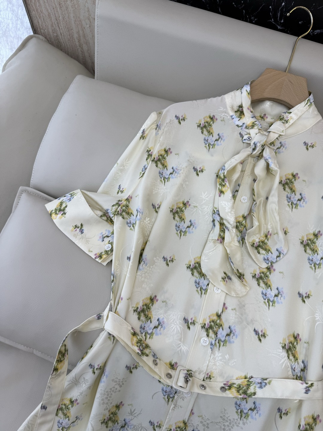BS1207#新款连衣裙⚠️🌾Dior 100% 真丝印花短袖 连衣裙 36-42