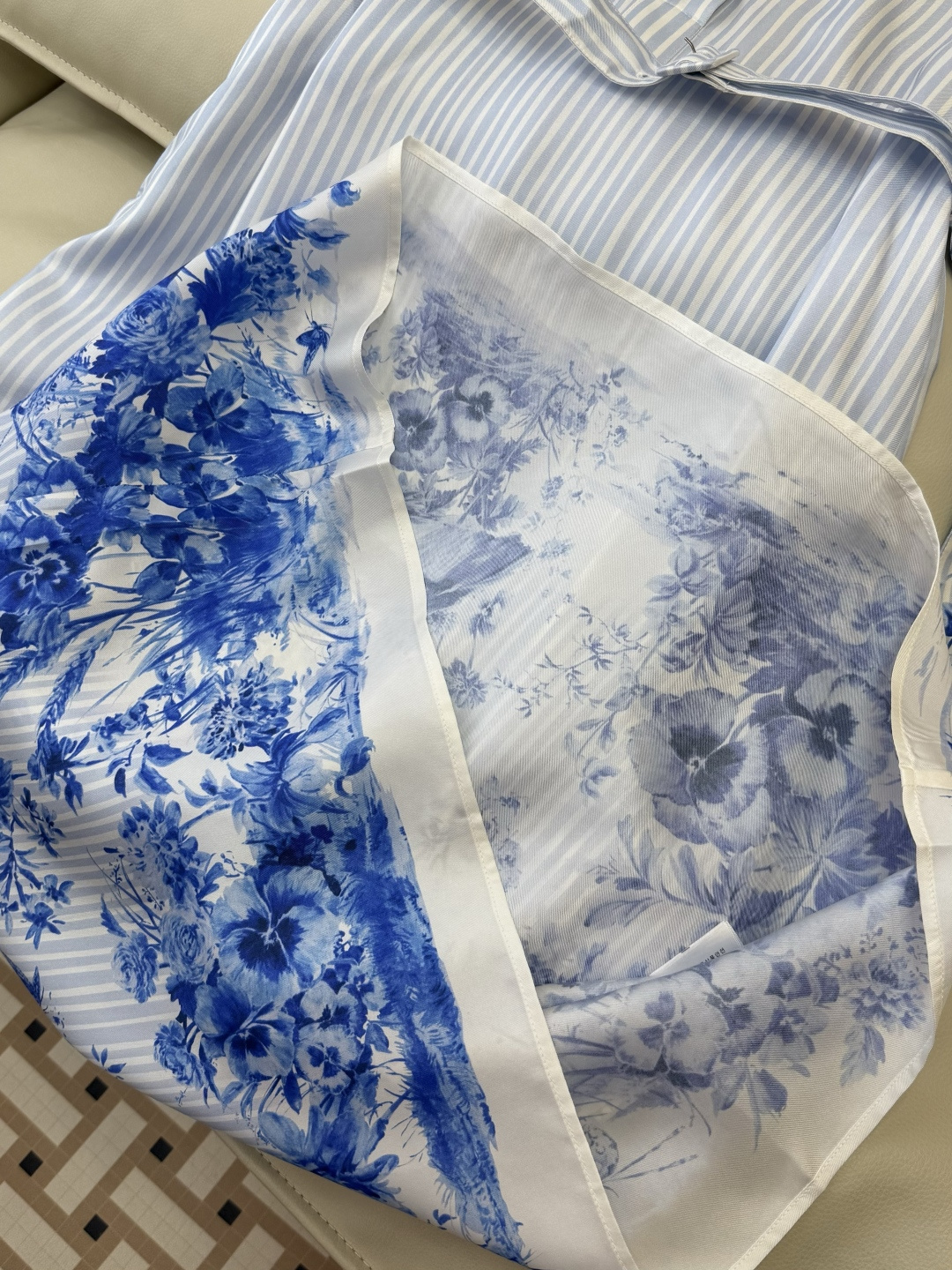 BS1197#新款连衣裙⚠️🌾Dior 100%真丝 印花短袖 条纹 连衣裙 36-42