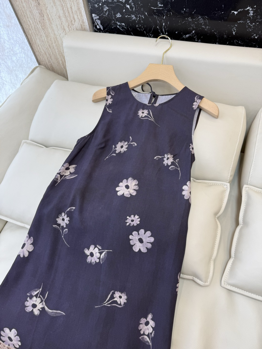 BS1203#新款连衣裙⚠️🌾古韵幽兰 定位 印花显瘦连衣裙 S-XL