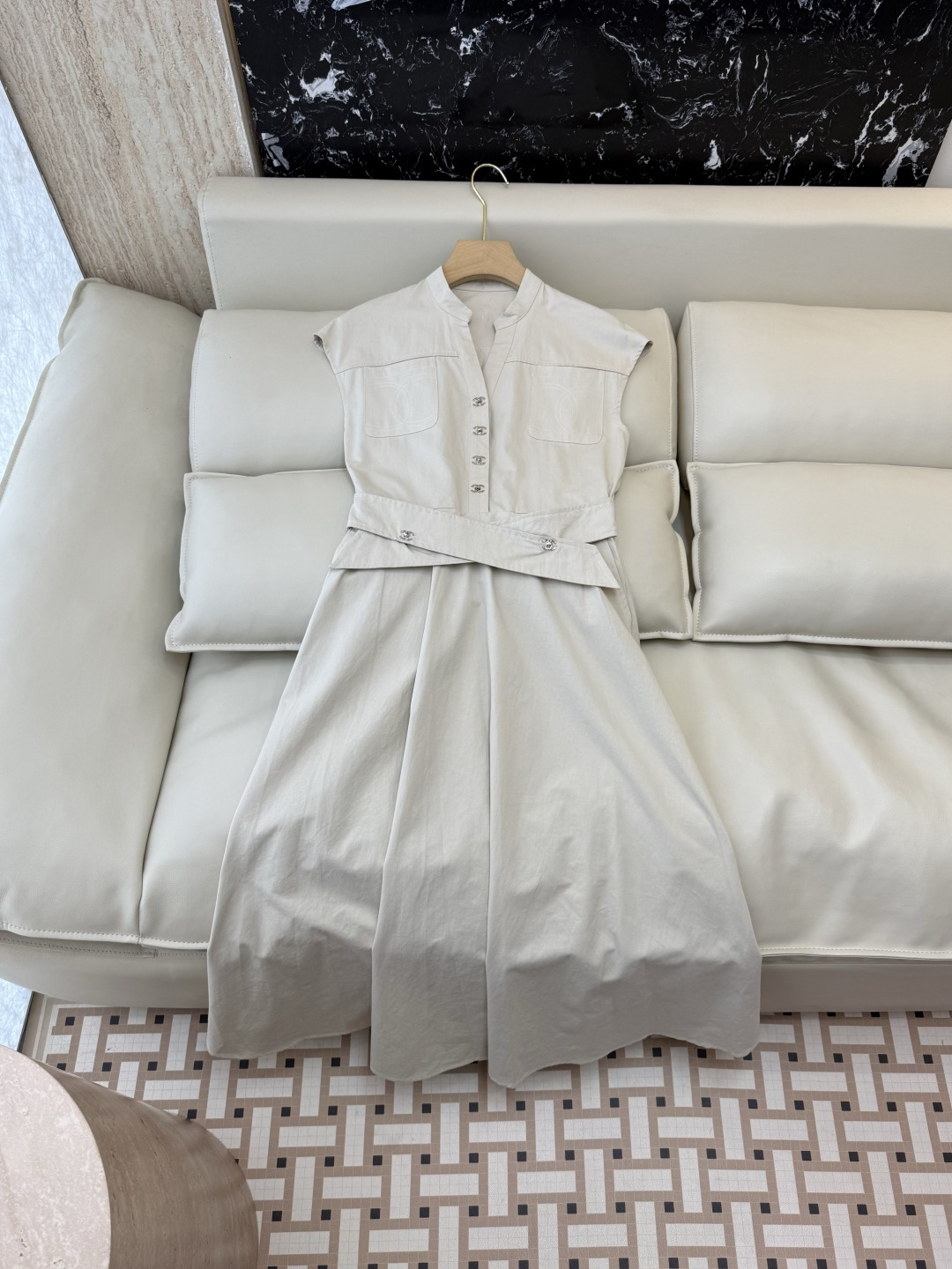NO:867386,AW098#New Dress Factory P Xiaoxiang Double C Sleeveless Washed Denim Dress Blue Beige SML, Chanel-clothing, chanel, skirts,19860909AW098#新款连衣裙工厂P 小香 双C 无袖 水洗牛仔连衣裙 蓝色 米色 SML,香奈儿-服装,chanel,skirts,,Women's clothing