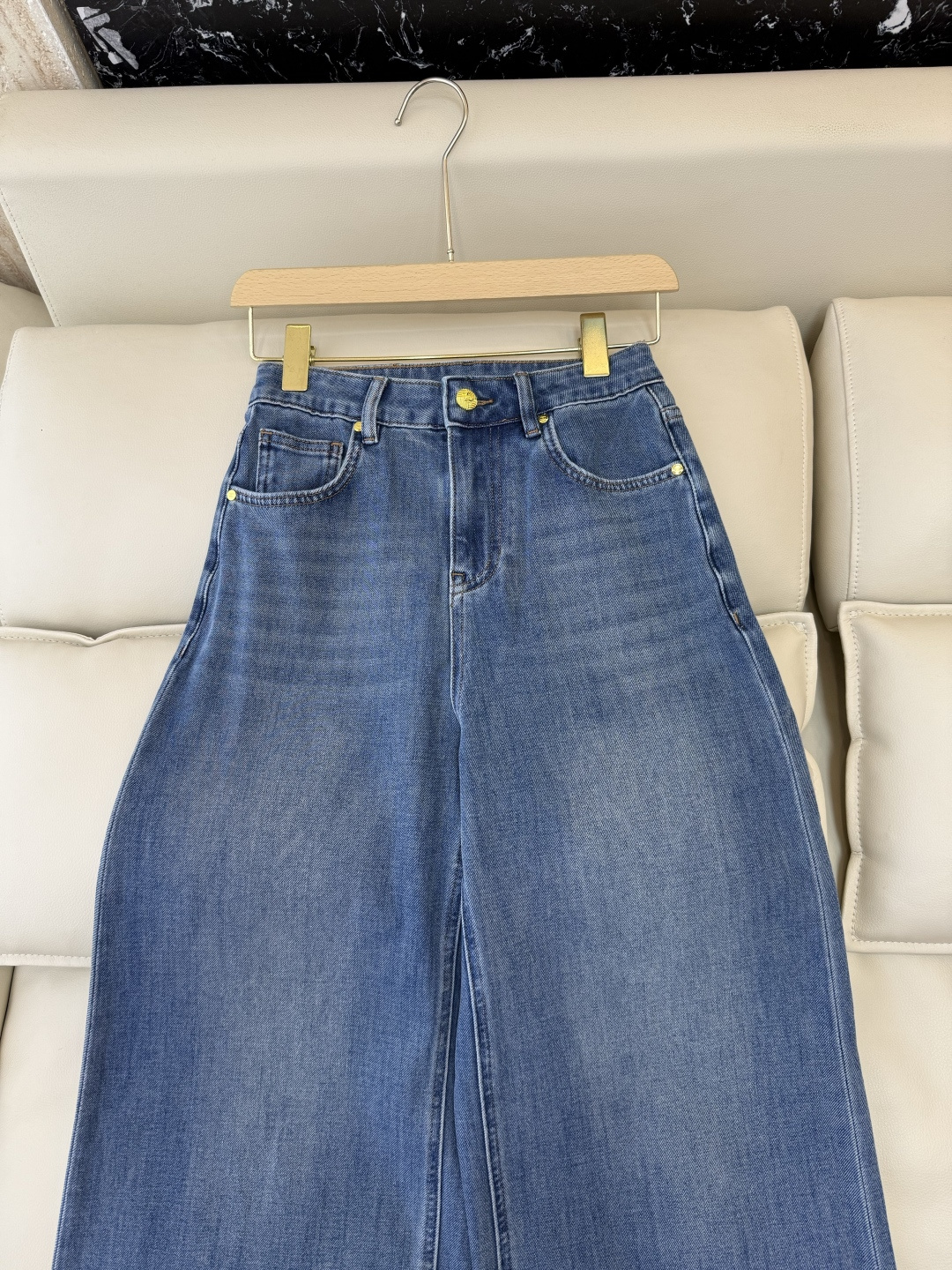 CX0238#新款牛仔裤⚠️工厂特批‼️双C绣花 小香风  牛仔棉显瘦牛仔裤 蓝色 26-30码