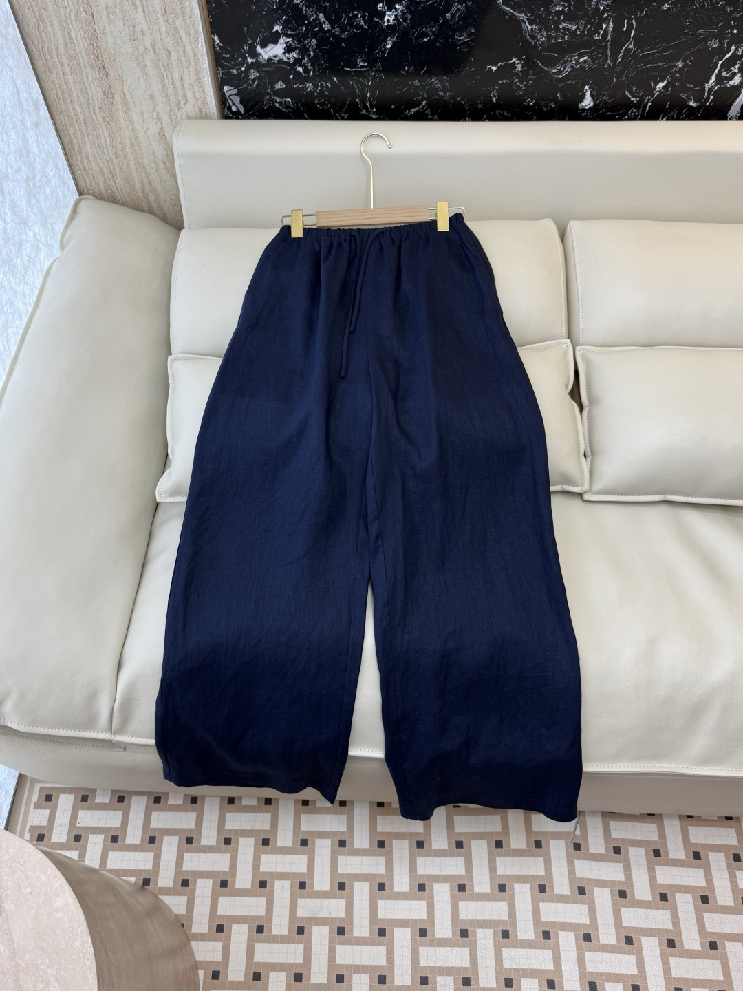 YM0136#新款套装⚠️工厂特批‼️重工刺绣钉珠无袖 100% 亚麻上衣➕裤子 套装 三色 S-XL