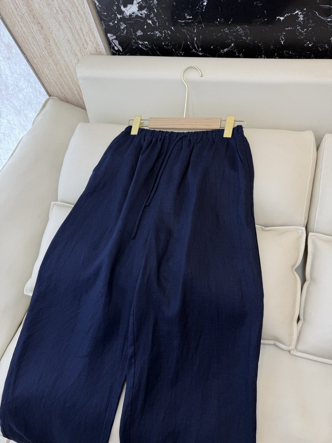 YM0136#新款套装⚠️工厂特批‼️重工刺绣钉珠无袖 100% 亚麻上衣➕裤子 套装 三色 S-XL