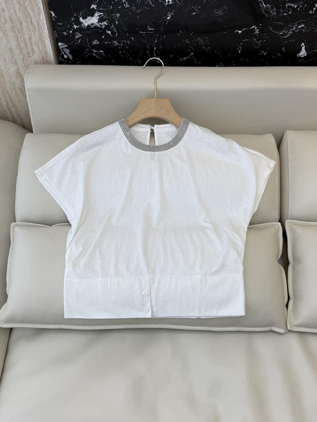 NO:867400,LLS006# New Top BC Heavy Industry Chain Round Neck Short Sleeve Top White Black SMLXL, Women's Clothing, T-shirt,19860909LLS006#新款上衣 BC 重工链条 圆领短袖 上衣 白色 黑色 SMLXL,女装,T-shirt,,Women's clothing