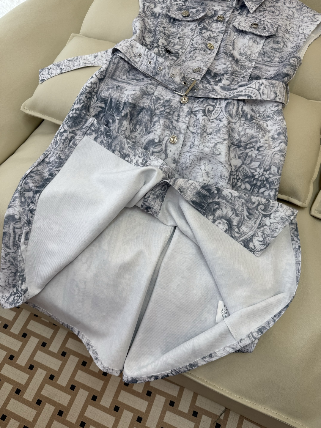 XZ0164#新款连衣裙⚠️Dior 短袖修身 提花连衣裙 SMLXL