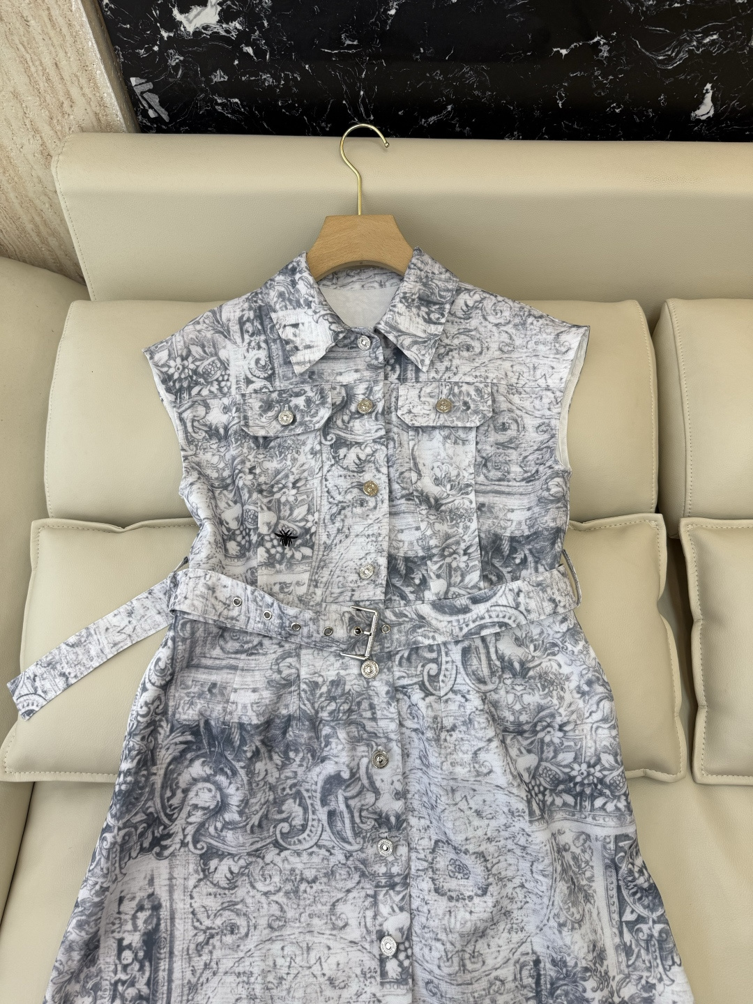 XZ0164#新款连衣裙⚠️Dior 短袖修身 提花连衣裙 SMLXL