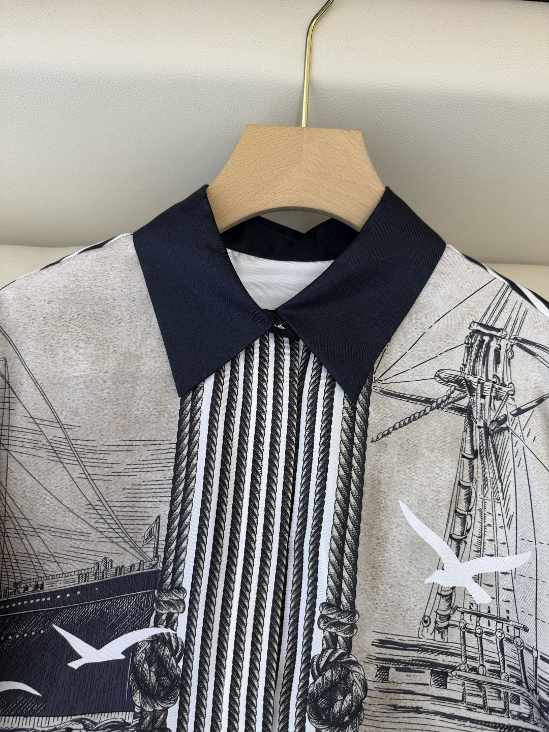 QD8160#新款衬衫⚠️🌾Max 顶级版‼️Max mara 定位斜纹印花长袖长衬衫 36/38/40