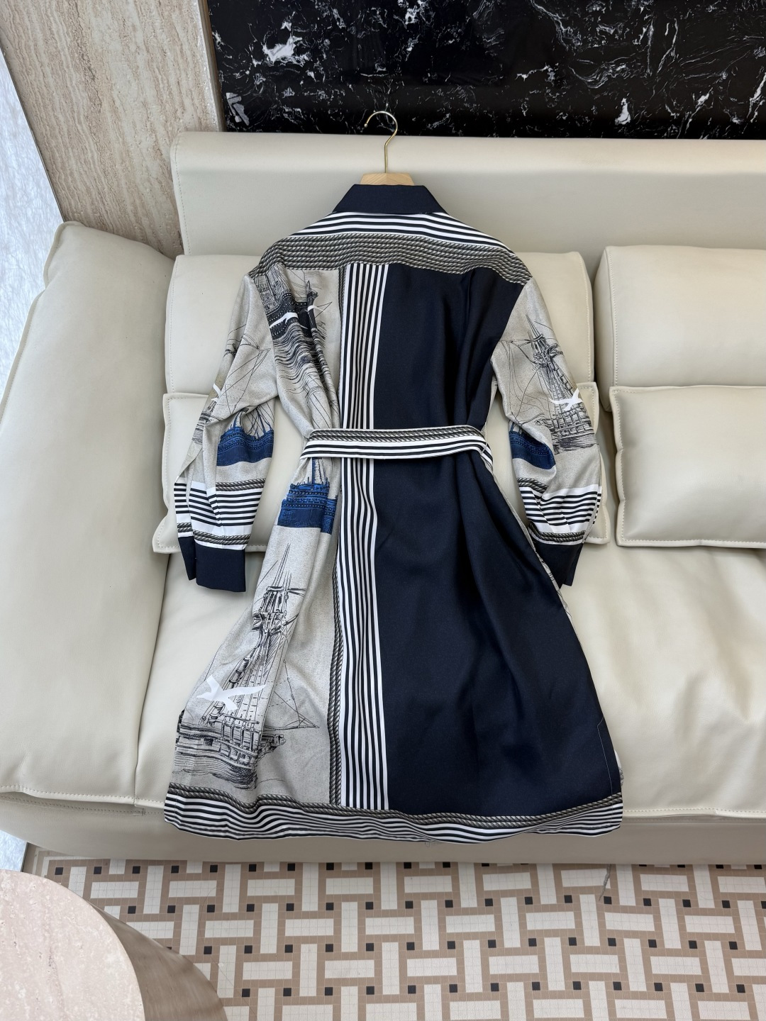 QD8159#新款连衣裙⚠️🌾Max 顶级版‼️Max mara 定位斜纹印花长袖连衣裙 36/38/4