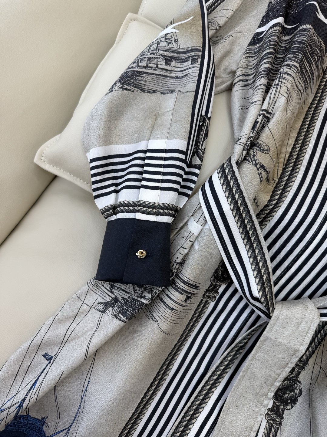 QD8159#新款连衣裙⚠️🌾Max 顶级版‼️Max mara 定位斜纹印花长袖连衣裙 36/38/4