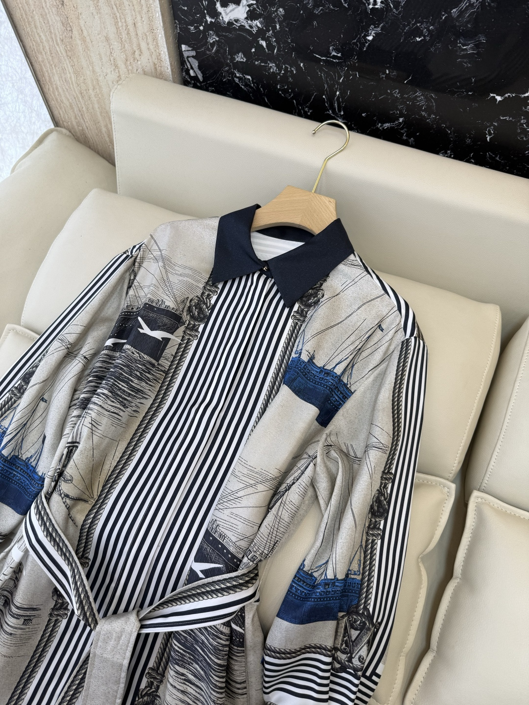 QD8159#新款连衣裙⚠️🌾Max 顶级版‼️Max mara 定位斜纹印花长袖连衣裙 36/38/4