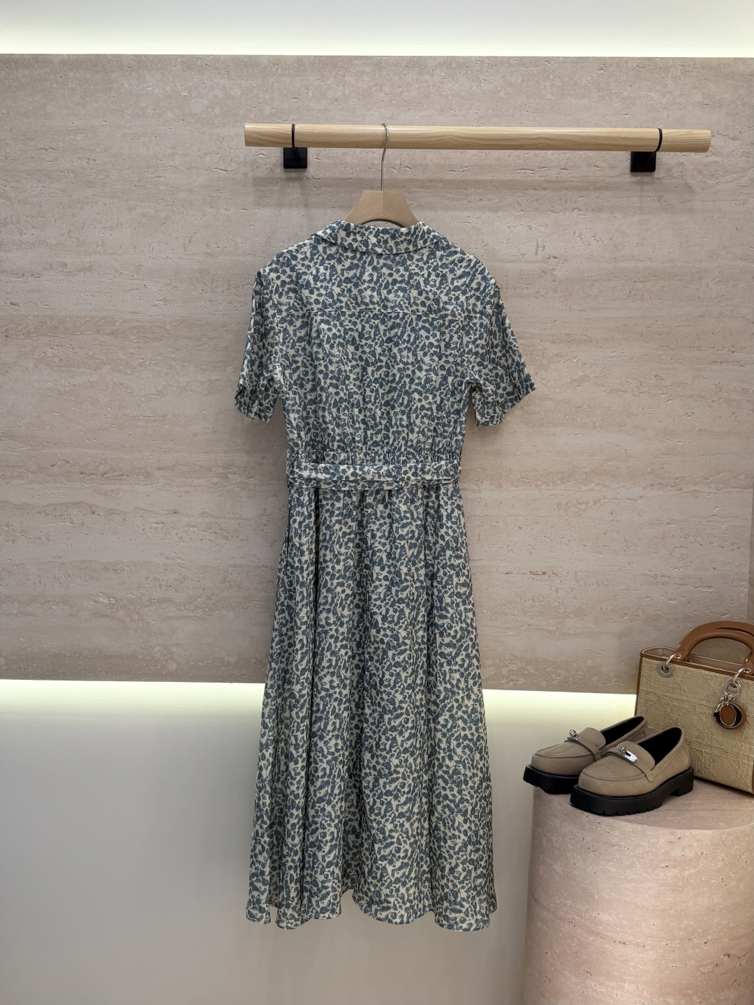 BS1241#新款连衣裙⚠️🌾Loro piana 100%亚麻 短袖印花连衣裙 36-42