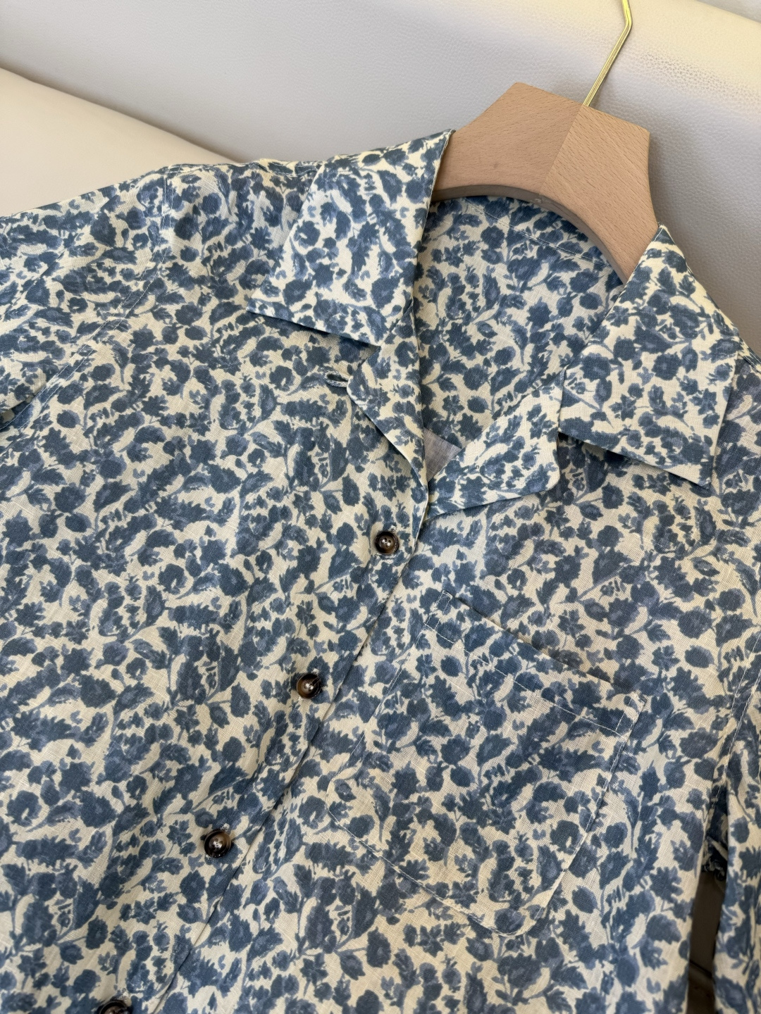 BS1242+1243#新款套装⚠️🌾Loro piana 100%亚麻 短袖印花上衣➕短裤套装  36