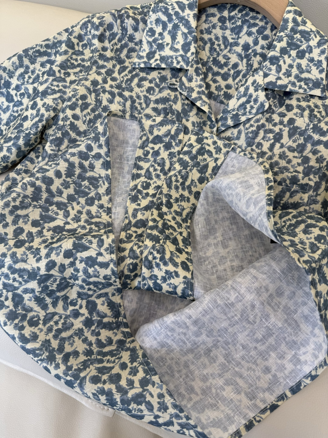 BS1242+1243#新款套装⚠️🌾Loro piana 100%亚麻 短袖印花上衣➕短裤套装  36