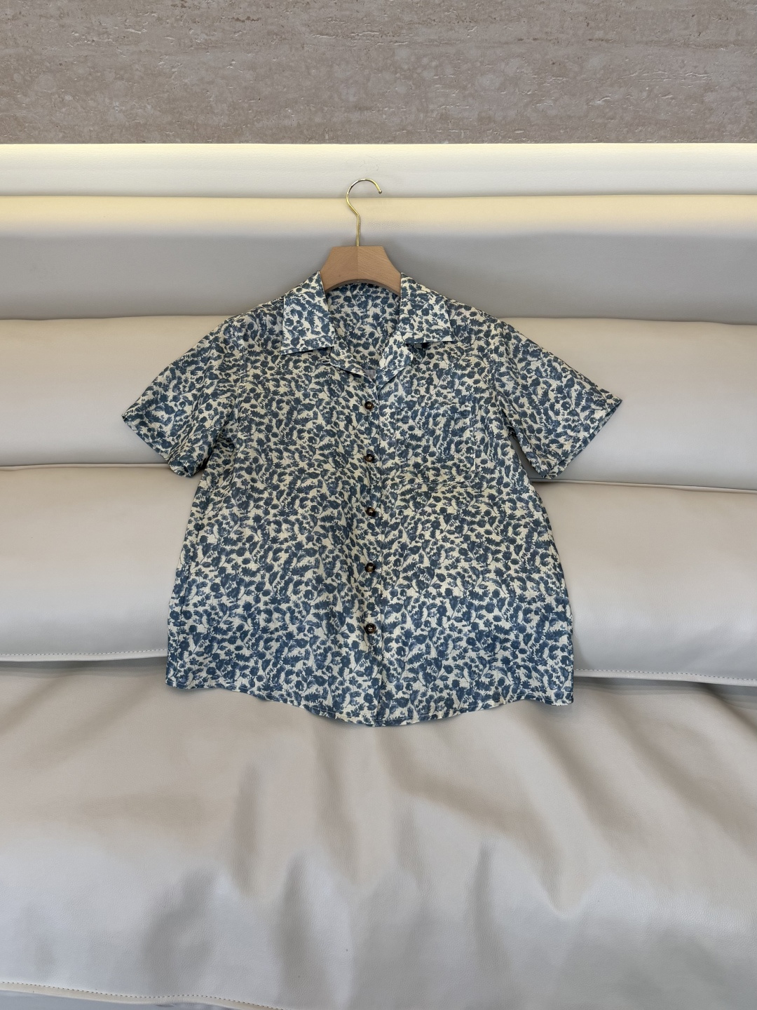 BS1242+1243#新款套装⚠️🌾Loro piana 100%亚麻 短袖印花上衣➕短裤套装  36