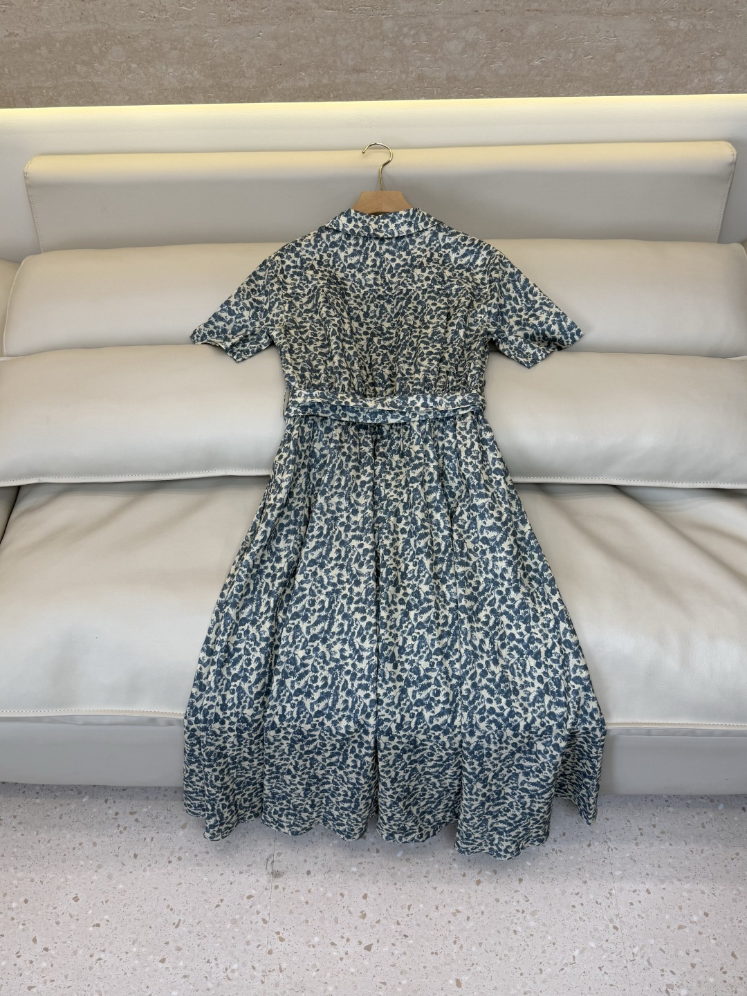 BS1241#新款连衣裙⚠️🌾Loro piana 100%亚麻 短袖印花连衣裙 36-42