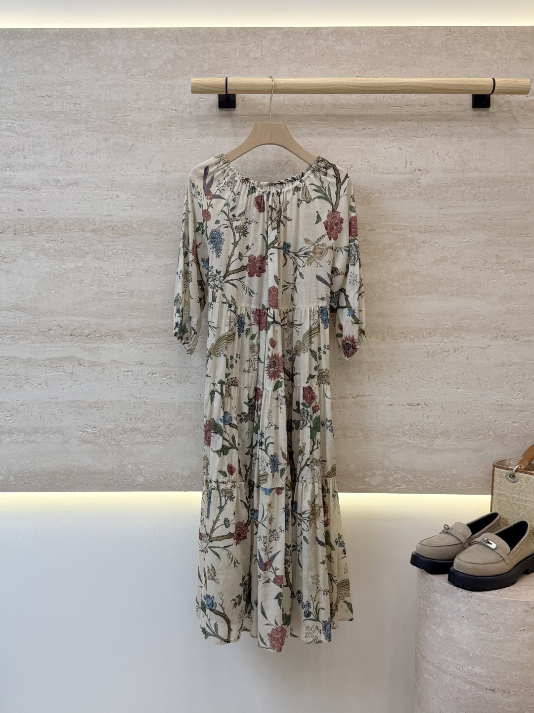 NO:888856,FW013# New Dress Retro Print Silk Cotton One Shoulder Print Dress SML, Women's Clothing, Skirts,19860909FW013#新款连衣裙 复古印花 丝棉 一字肩印花连衣裙 SML,女装,skirts,,Women's clothing