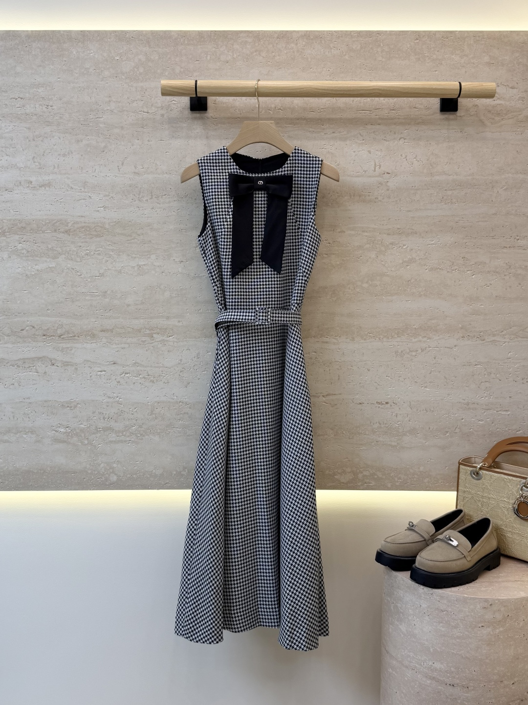 NO:923061,XZ0176# new dress Dior splicing houndstooth bow long dress 36-42, Dior-clothing, dior, dior, skirts,19860909XZ0176#新款连衣裙 Dior 拼接 千鸟格 蝴蝶结 长款 连衣裙 36-42,迪奥-服装,dior,dior,skirts,,Women's clothing