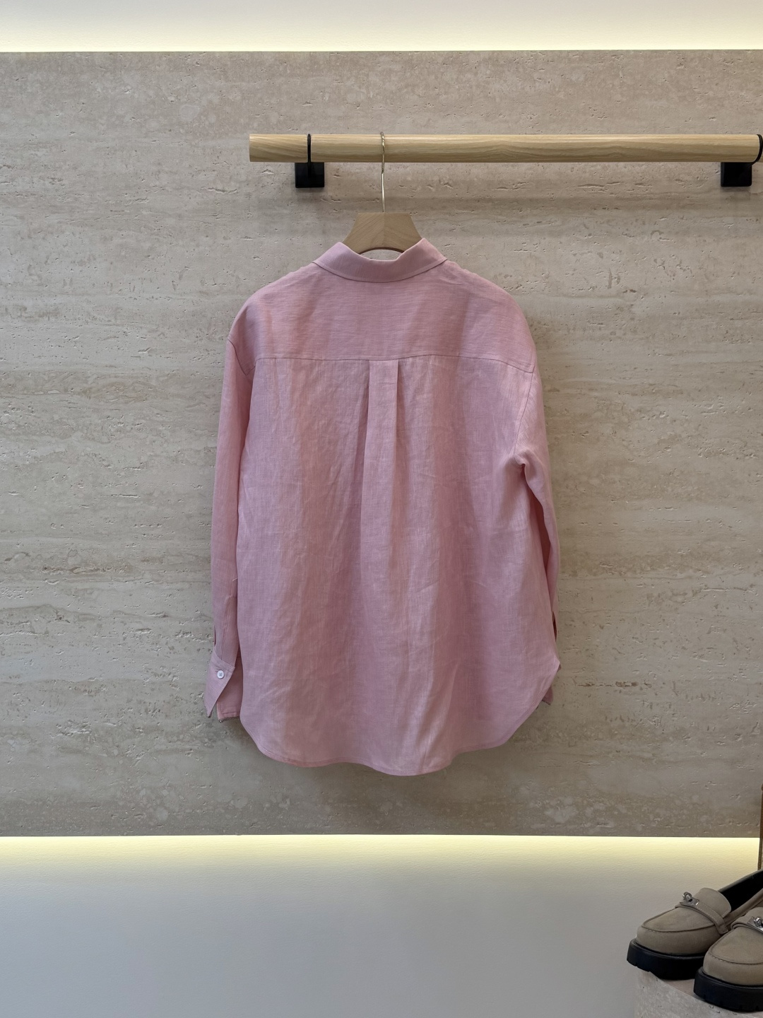 LLS012#新款衬衫🌾BC 100% 麻 链条袖 长袖衬衫 白色 蓝色 粉色 灰色 SMLXL