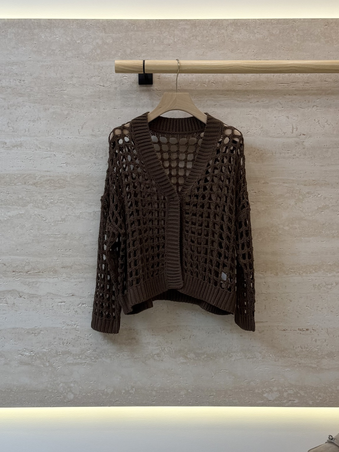 NO:900092,LZ1045# New knitted BC cotton hollow knitted long-sleeved jacket top brown white SML, women's clothing, jackets & coats,19860909LZ1045#新款针织 BC 棉 镂空针织长袖外套 上衣 咖色 白色 ＳＭＬ,女装,jackets & coats,,Women's clothing