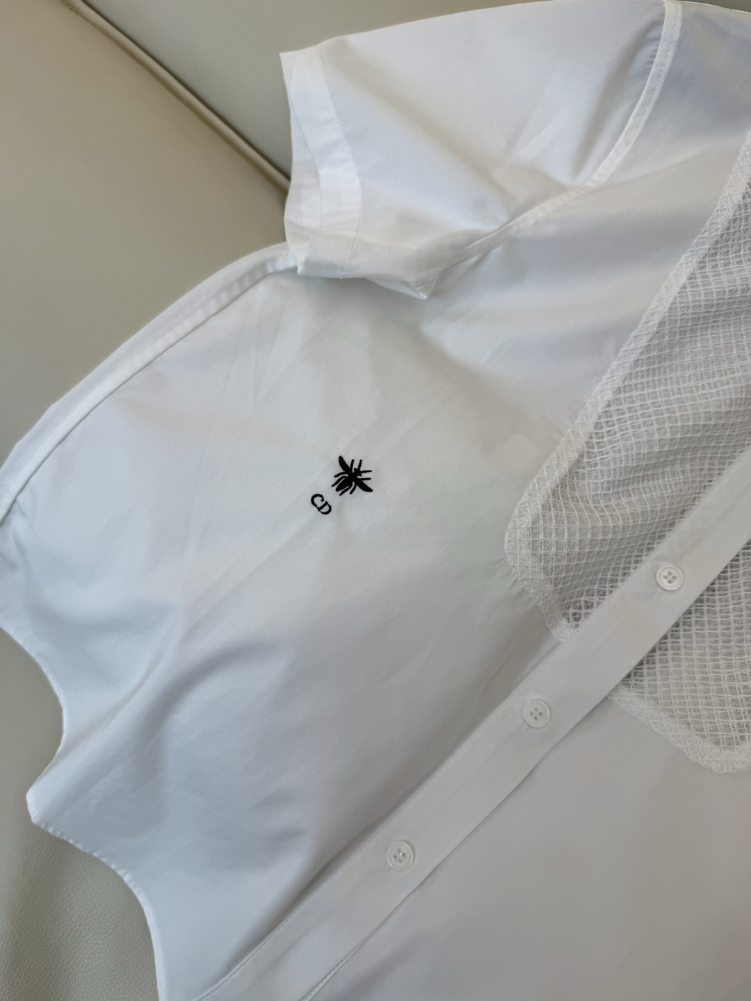 AW0116#新款衬衫⚠️工厂特批‼️Dior 新款绣花翻领 短袖衬衫 SML
