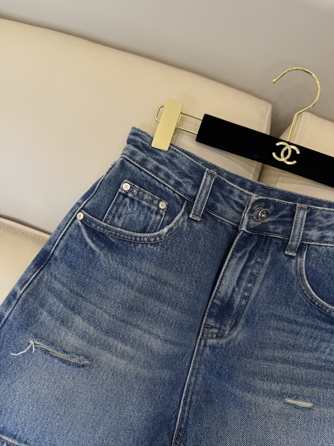 AW0118#新款牛仔裤⚠️工厂特批‼️Chanel 牛仔裤短裤 26/27/28/29/30