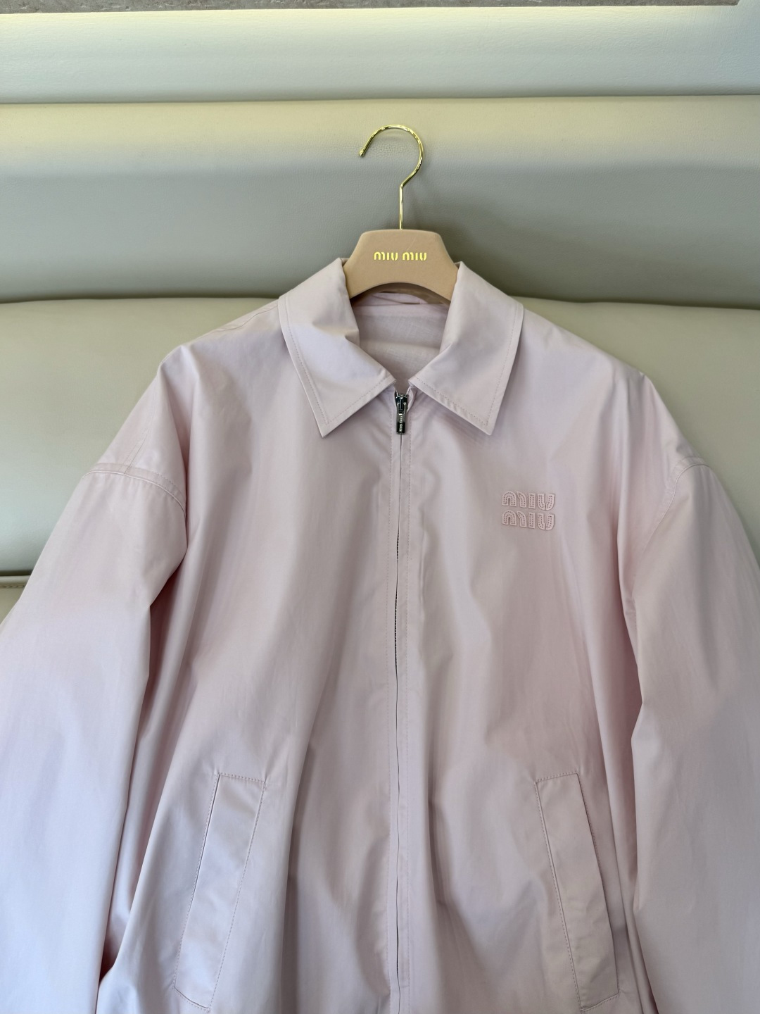 QGL052#新款外套🌾miu家 长袖拉链外套 粉色 36/38/40