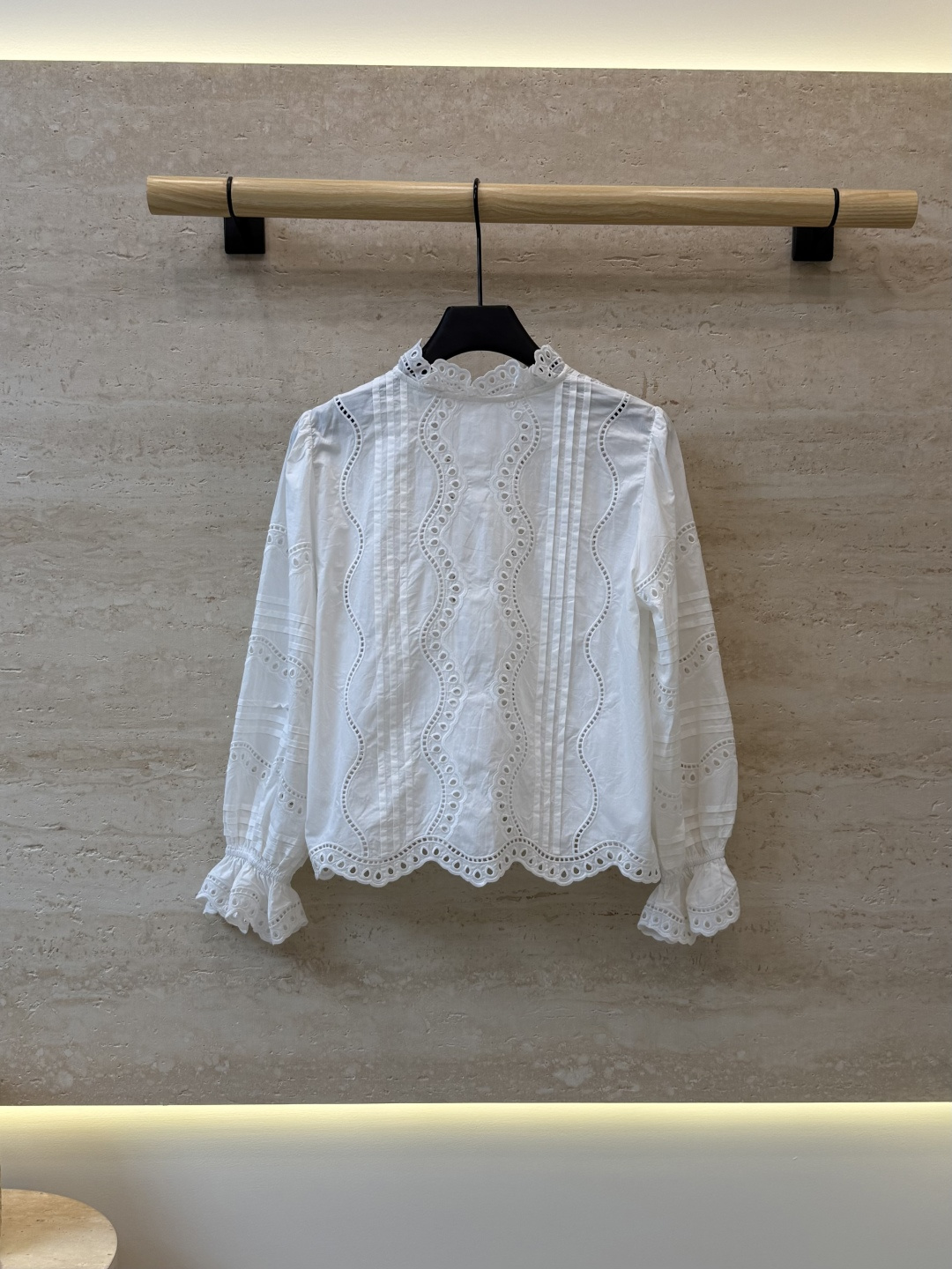 LH7296#新款衬衫⚠️工厂特批‼️ 重工绣花100% 棉长袖衬衫 白色SML