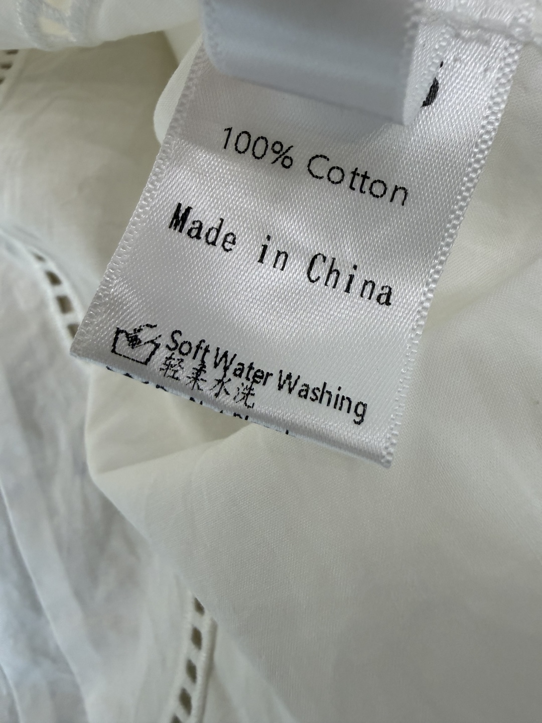 LH7296#新款衬衫⚠️工厂特批‼️ 重工绣花100% 棉长袖衬衫 白色SML