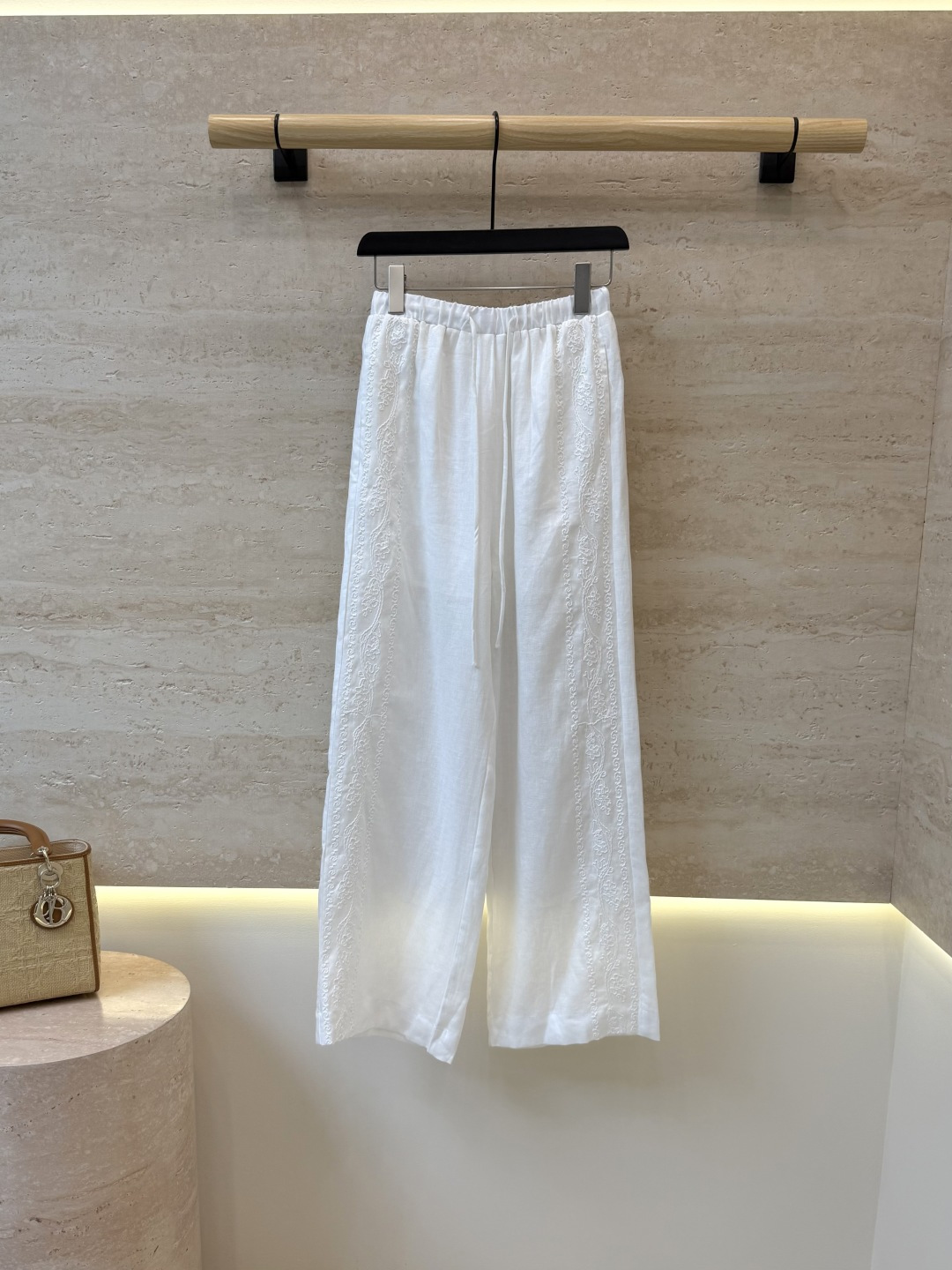 NO:948449,LH7153# New Pants p Heavy Embroidery Wide Leg White Pants SML, Women's Clothing,19860909LH7153#新款裤子p 重工刺绣阔腿 白色裤子 SML,女装,,Women's clothing